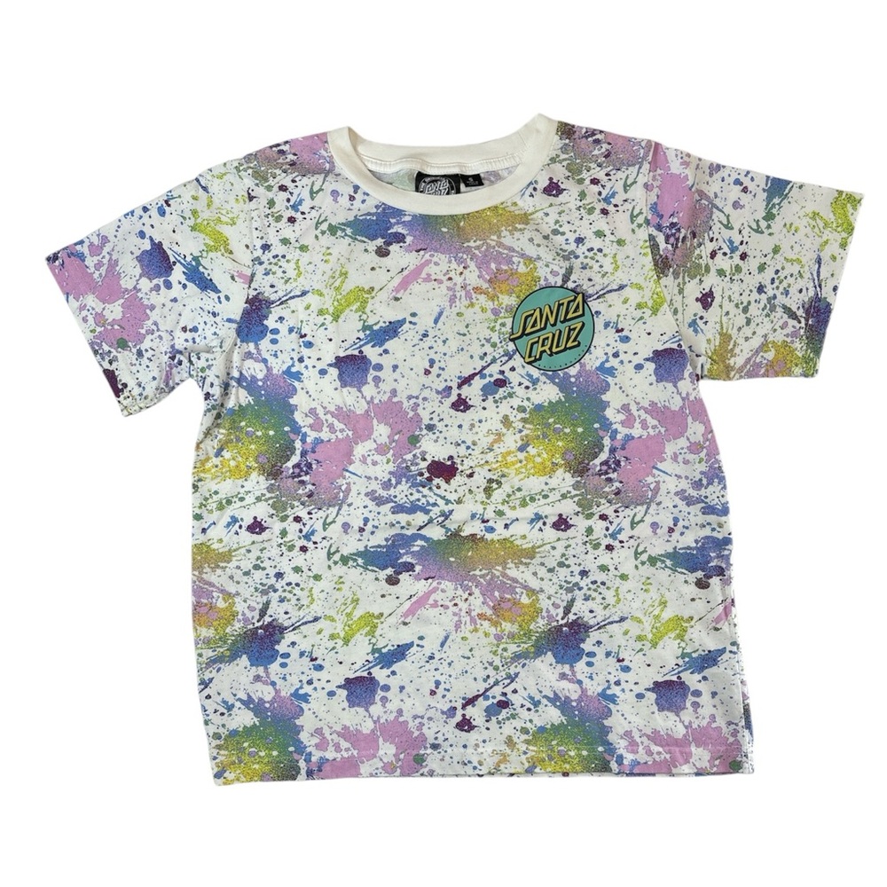 Santa Cruz Multicolor Graffiti Splash Paint Graphic T -Shirt Adult Unisex Size S